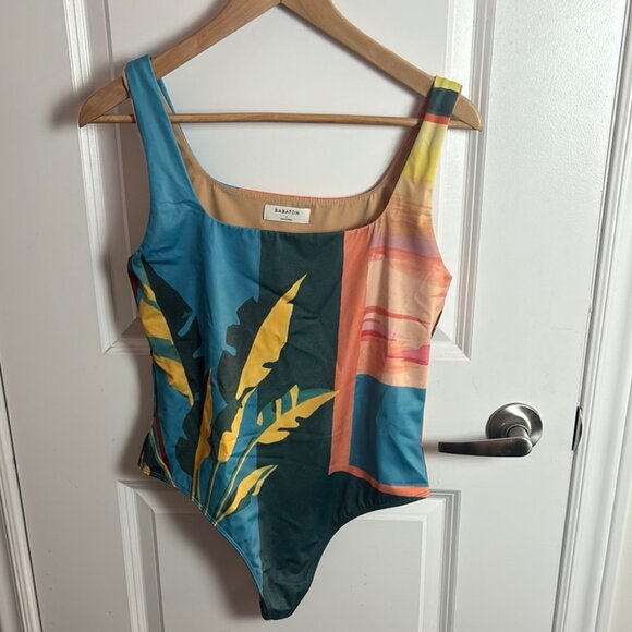 Aritzia Babaton Summer Printed Women’s Bodysuit Thong Size L - Picture 2 of 7